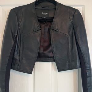 Bebe Crop Leather Jacket Women's Size Med color black